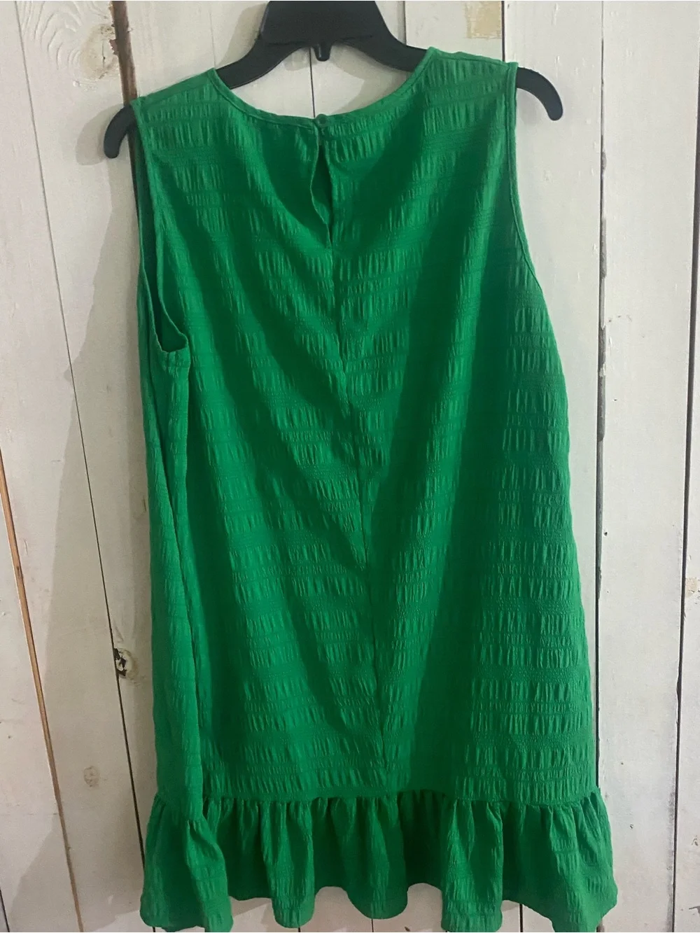 Sleeveless Green Ruffle-Hem A-Line Skirt Dress - Picture 3 of 3